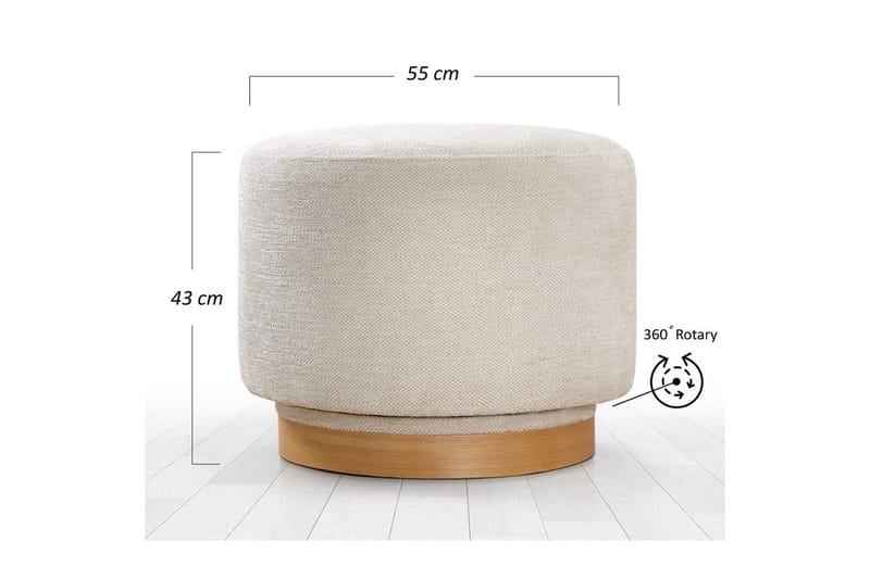 Sufian Saccosekk Utendørs 55 cm - Cremehvit - Møbler - Stoler - Krakk - Puff