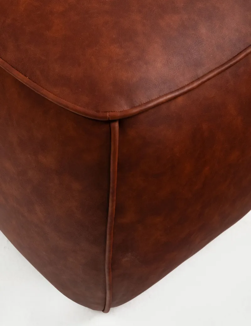 Valnor sittepuff 40 cm kunstlær - Brun - Møbler - Stoler - Krakk - Puff