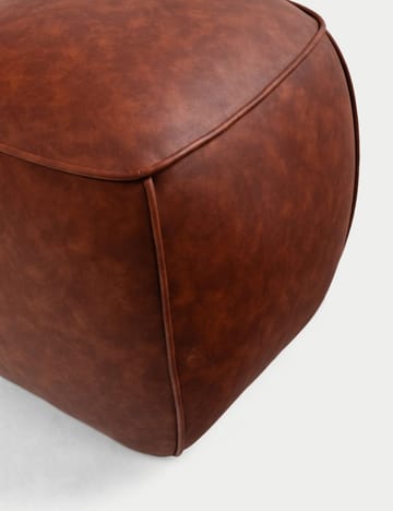 Valnor sittepuff 40 cm kunstlær - Brun - Møbler - Stoler - Krakk - Puff