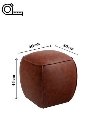 Valnor sittepuff 40 cm kunstlær - Brun - Møbler - Stoler - Krakk - Puff