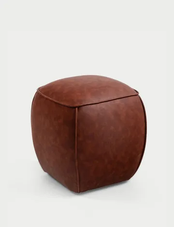 Valnor sittepuff 40 cm kunstlær - Brun - Møbler - Stoler - Krakk - Puff