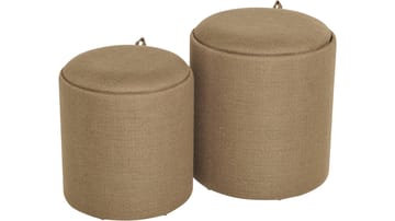 Velmira puff 2 deler 39 cm rund - Mørk beige - Møbler - Stoler - Krakk - Puff