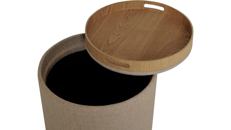 Velmira puff 2 deler 39 cm rund - Mørk beige - Møbler - Stoler - Krakk - Puff