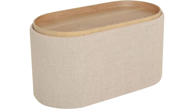 Velmira Puff 77 cm Oval - Beige - Møbler - Stoler - Krakk - Puff