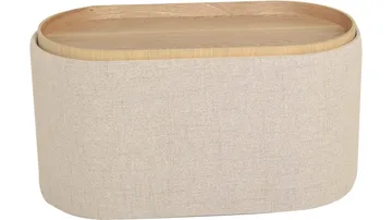 Velmira Puff 77 cm Oval - Beige - Møbler - Stoler - Krakk - Puff