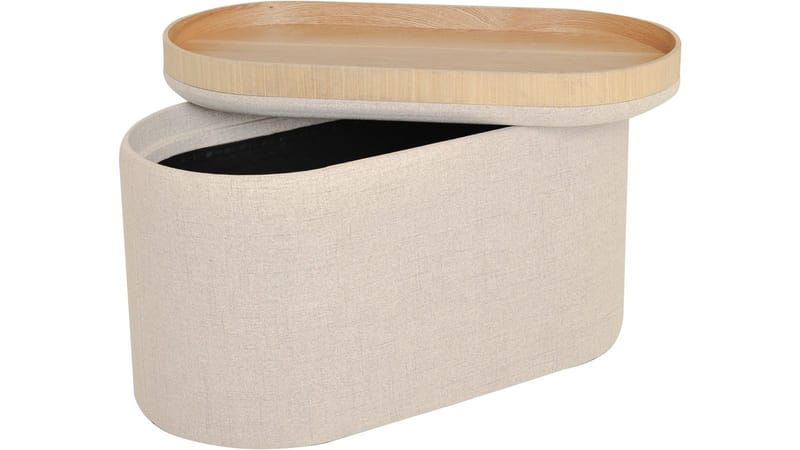 Velmira Puff 77 cm Oval - Beige - Møbler - Stoler - Krakk - Puff