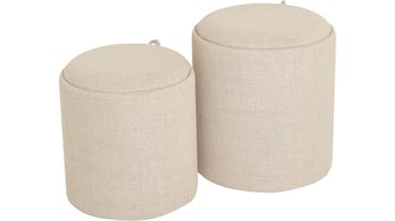 Velmira Puff 2 deler 39 cm Rund - Beige - Møbler - Stoler - Krakk - Puff