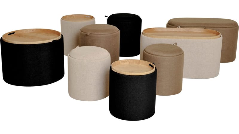 Velmira Puff 2 deler 39 cm Rund - Beige - Møbler - Stoler - Krakk - Puff