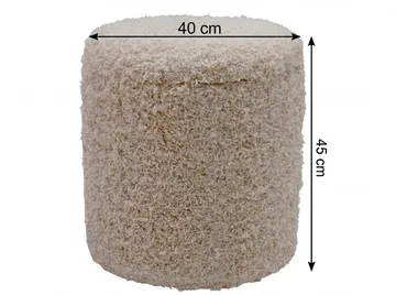 Veron rund sittepuff med oppbevaring i ullstoff - lys beige - Møbler - Stoler - Krakk - Puff