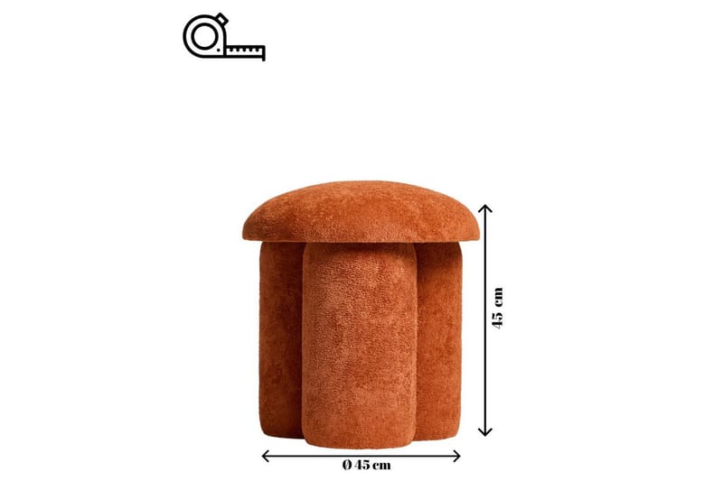 Vynor Fotpall 45 cm - Oransje - Møbler - Stoler - Krakk - Fotskammel