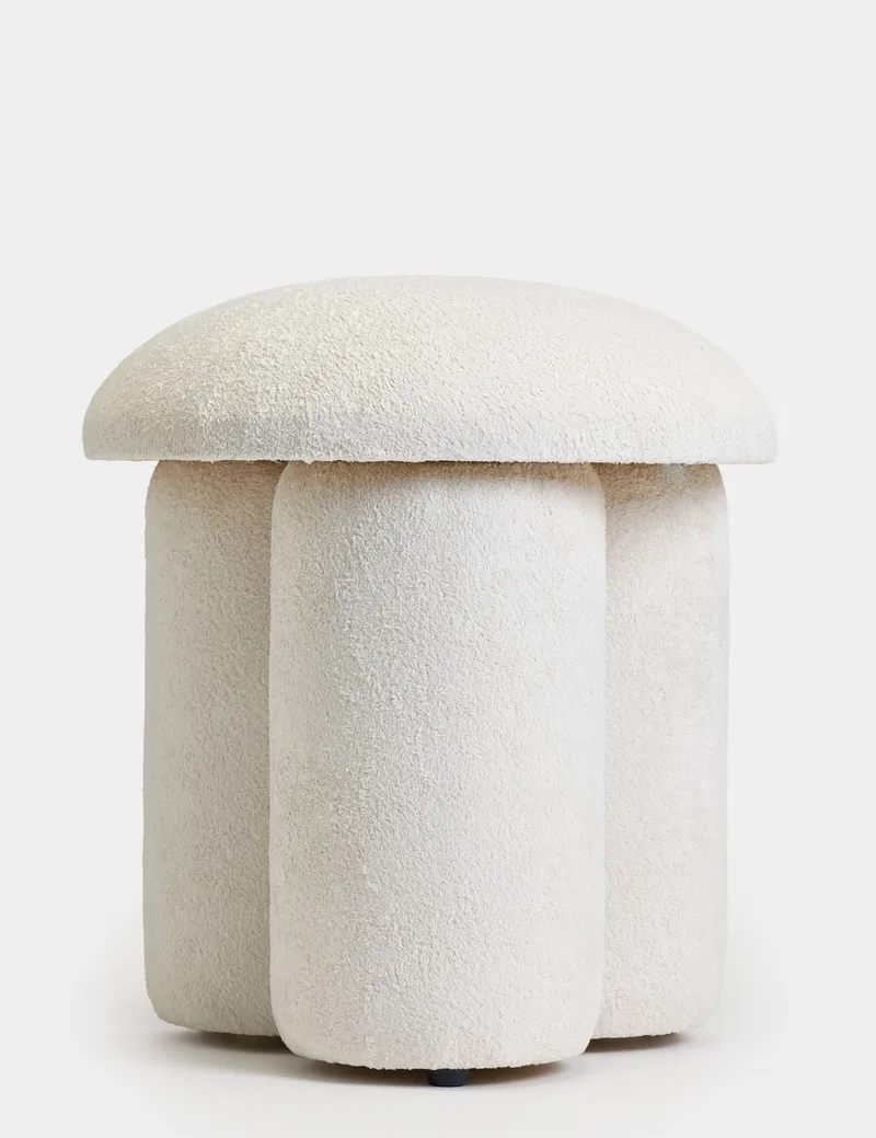 Vynor sittepuff 45 cm rund, Hvit