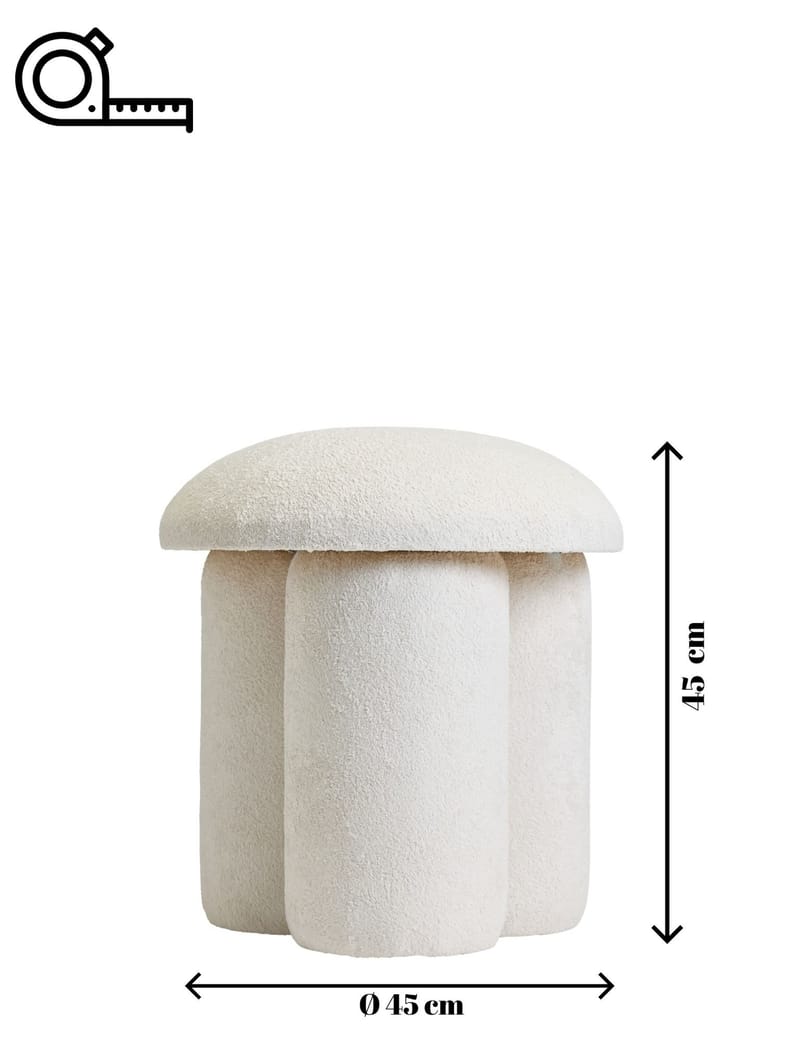 Vynor sittepuff 45 cm rund - Hvit - Møbler - Stoler - Krakk - Puff