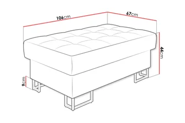 Warwick Fotpall 67 cm - Grå - Møbler - Stoler - Krakk - Fotskammel