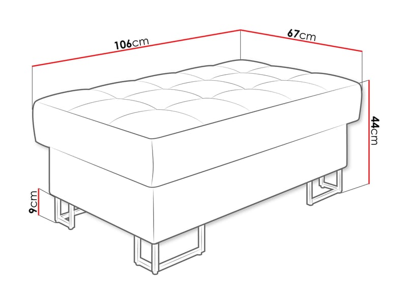 Warwick Fotskammel 106 cm - Møbler - Stoler - Krakk - Puff