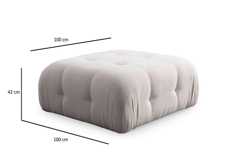 Yvara Sittepuff 100 cm - Hvit - Møbler - Stoler - Krakk - Puff