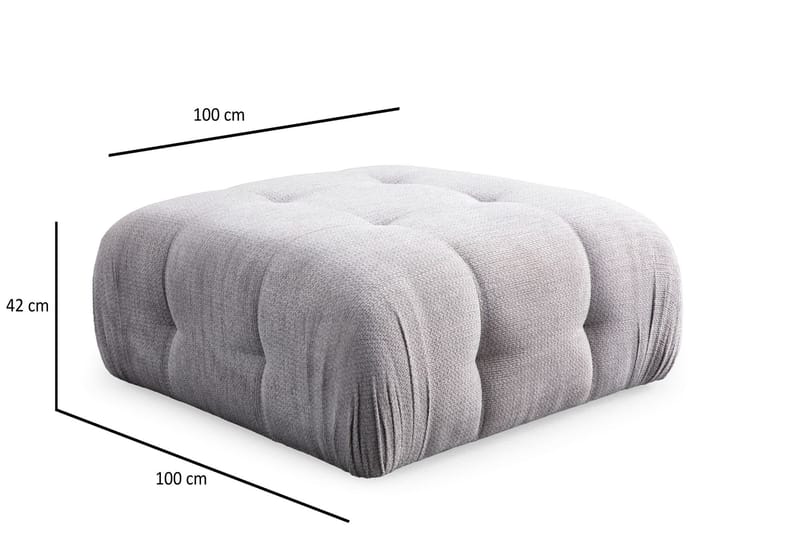 Yvara Sittepuff 100 cm - Lysegrå - Møbler - Stoler - Krakk - Puff