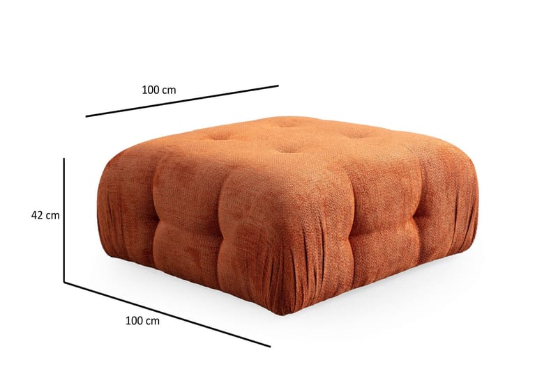 Yvara Sittepuff 100 cm - Oransje - Møbler - Stoler - Krakk - Puff