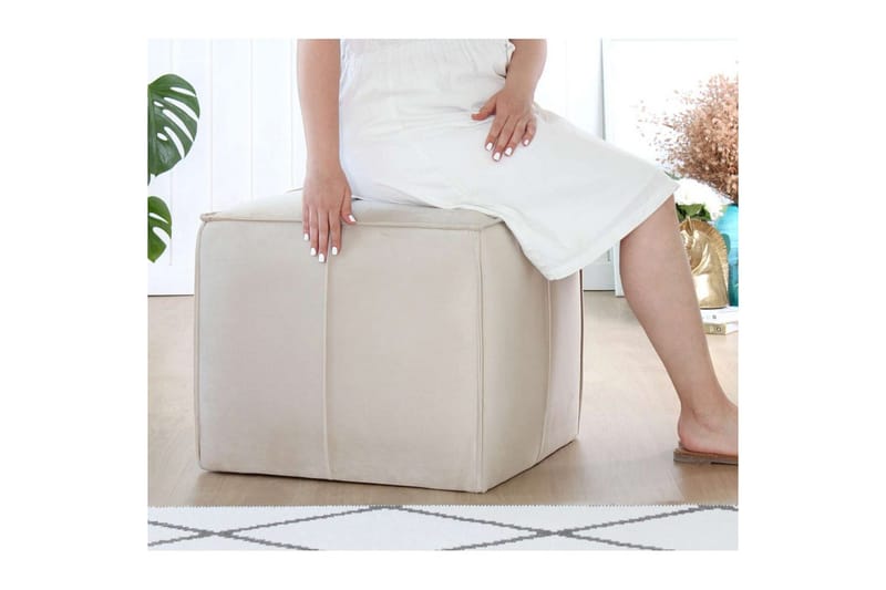 Zyra Sittepuff Utomhus 52 cm - Krem - Møbler - Stoler - Krakk - Puff