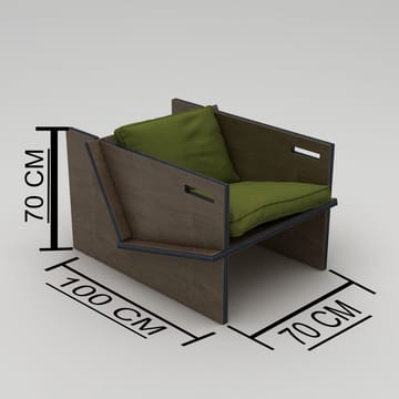 Latira Ørelappstol - Svart og grønn - Møbler - Stoler - Lenestoler