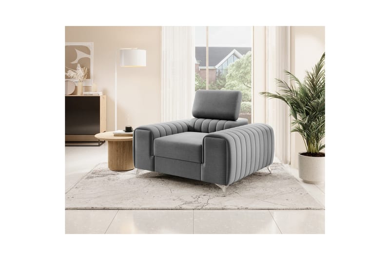 Laurece Lenestol - Grå - Møbler - Stoler - Lenestoler