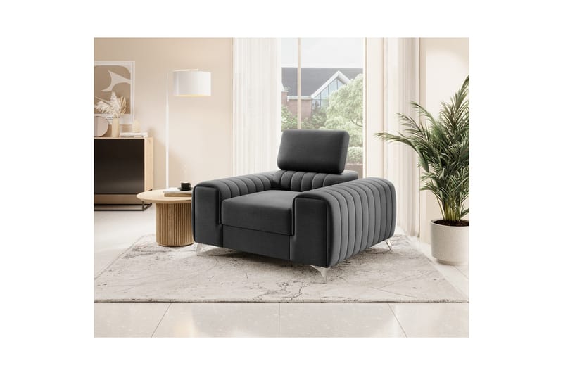 Laurece Lenestol - Mørkgrå - Møbler - Stoler - Lenestoler