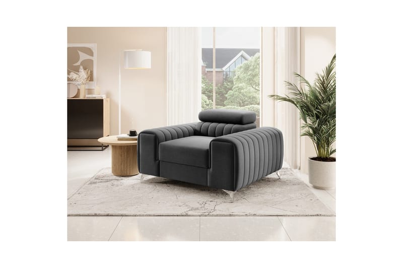 Laurece Lenestol - Mørkgrå - Møbler - Stoler - Lenestoler