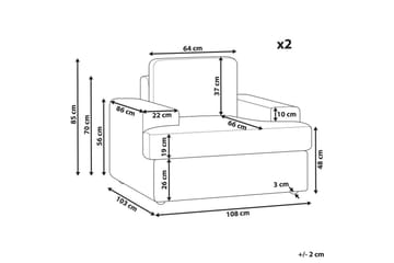 Lenestol Alla sett om 2 Beige - Beige - Møbler - Stoler - Lenestoler