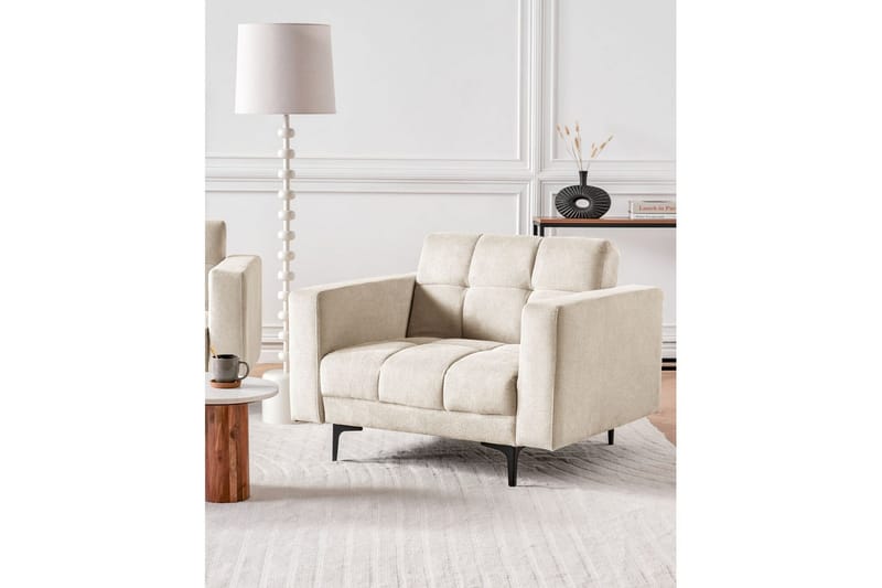Lenestol Alnes Beige/svart - Beige/svart - Møbler - Stoler - Lenestoler
