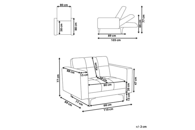 Lenestol Alnes Off-white/Svart - Off-white/Svart - Møbler - Stoler - Lenestoler