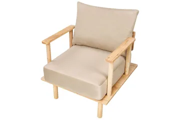 Lenestol Asker - Sandbeige, lyst tre - Møbler - Stoler - Lenestoler