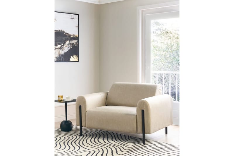 Lenestol Askim - Beige, svart/polyester - Møbler - Stoler - Lenestoler
