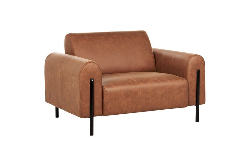 Lenestol Askim - Gullbrun, Svart/Polyester - Møbler - Stoler - Lenestoler