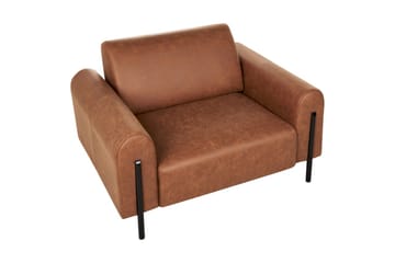 Lenestol Askim - Gullbrun, Svart/Polyester - Møbler - Stoler - Lenestoler