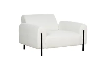 Lenestol Askim - Hvit, Svart/Bouclé - Møbler - Stoler - Lenestoler