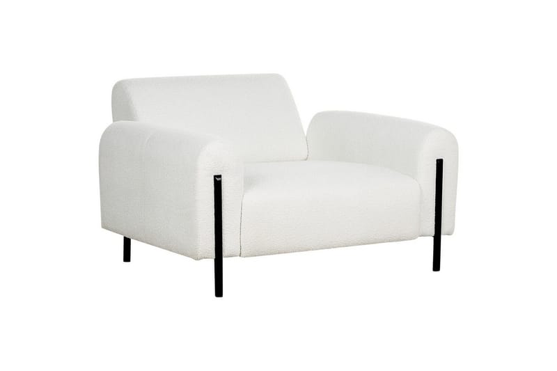 Lenestol Askim - Hvit, Svart/Bouclé - Møbler - Stoler - Lenestoler