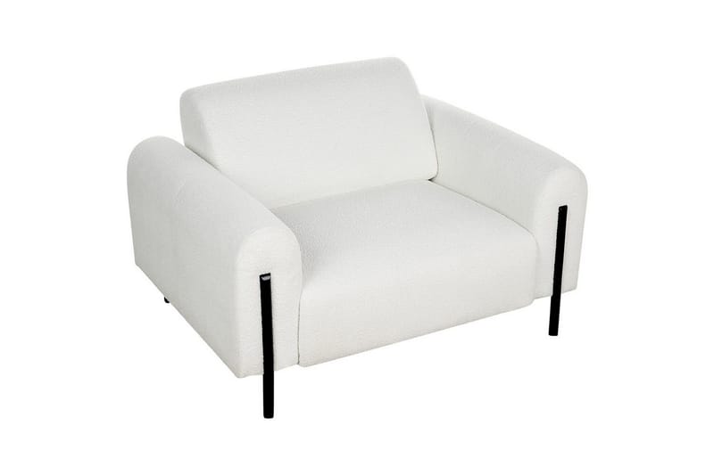 Lenestol Askim - Hvit, Svart/Bouclé - Møbler - Stoler - Lenestoler