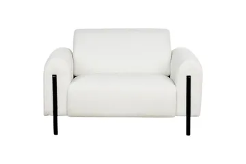 Lenestol Askim - Hvit, Svart/Bouclé - Møbler - Stoler - Lenestoler