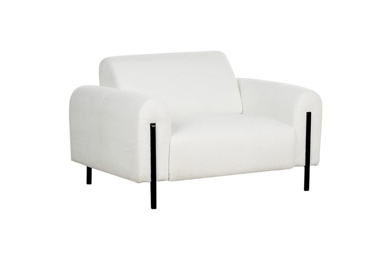 Lenestol Askim - Hvit, Svart/Bouclé - Møbler - Stoler - Lenestoler