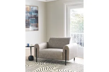 Lenestol Askim - Lysegrå, svart/Polyester - Møbler - Stoler - Lenestoler