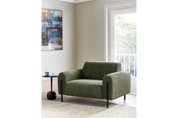 Lenestol Askim - Olivengrønn, Svart/Mansjetterstoff - Møbler - Stoler - Lenestoler