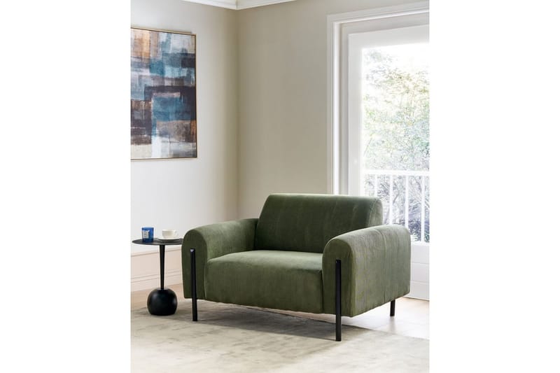 Lenestol Askim - Olivengrønn, Svart/Mansjetterstoff - Møbler - Stoler - Lenestoler