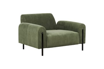 Lenestol Askim - Olivengrønn, Svart/Mansjetterstoff - Møbler - Stoler - Lenestoler