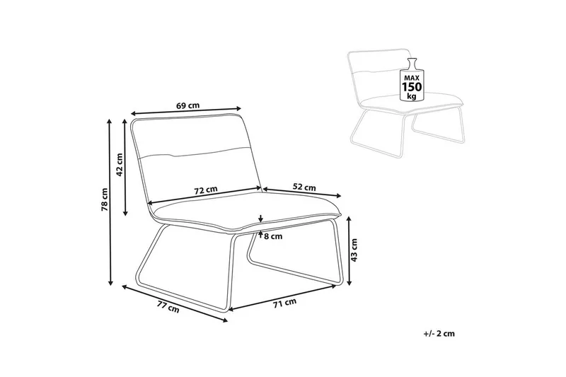 Lenestol Cotulla - Beige, svart/Bouclé - Møbler - Stoler - Lenestoler
