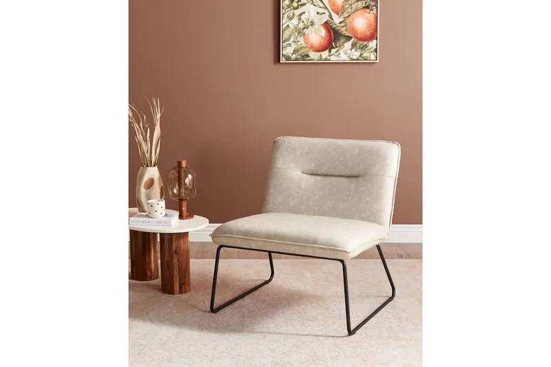 Lenestol Cotulla - Beige/Kunstlær - Møbler - Stoler - Lenestoler