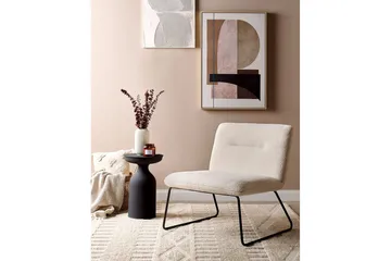 Lenestol Cotulla - Hvit, Svart/Bouclé - Møbler - Stoler - Lenestoler