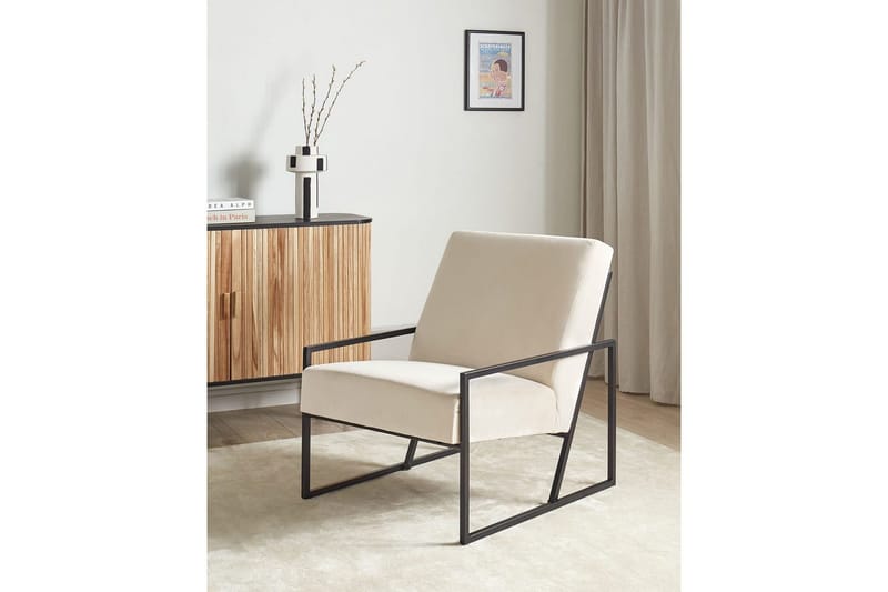 Lenestol Delary - Beige, svart - Møbler - Stoler - Lenestoler