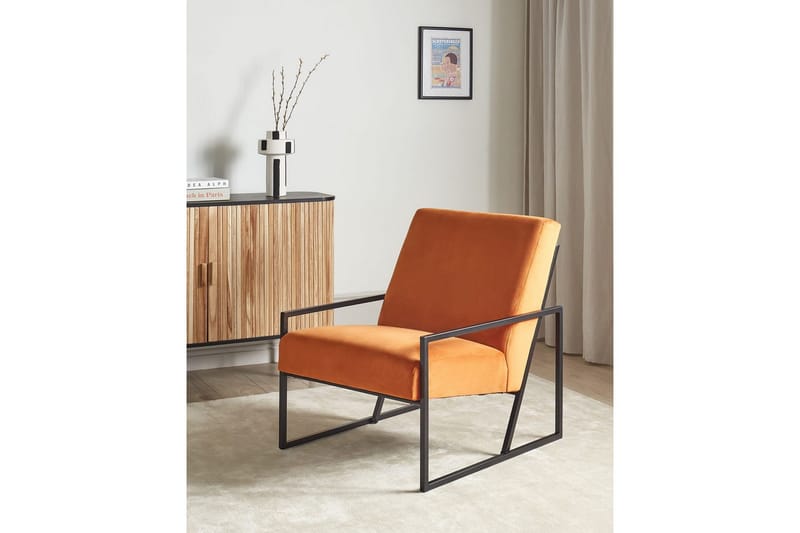 Lenestol Delary - Oransje, svart - Møbler - Stoler - Lenestoler