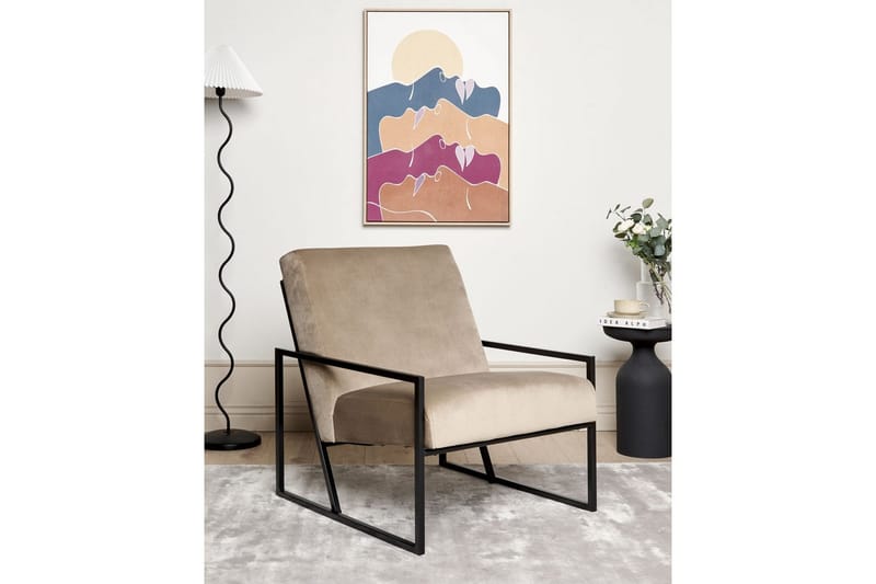 Lenestol Delary - Taupe, svart - Møbler - Stoler - Lenestoler