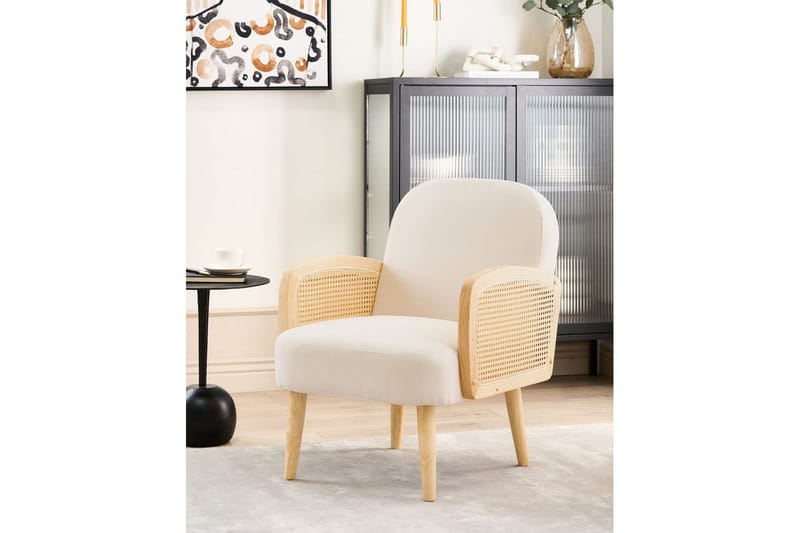 Lenestol Dvenberg - Beige, lyst tre - Møbler - Stoler - Lenestoler
