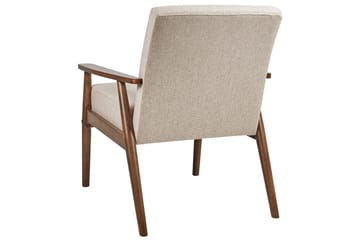 Lenestol Esrum Beige/mørkt tre, Polyester - Beige/mørkt tre, Polyester - Møbler - Stoler - Lenestoler